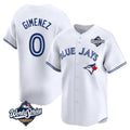 T.Blue Jays #0 Andres Gimenez Player White 2025 World Series Limited Gdoa Stitched Jerseys