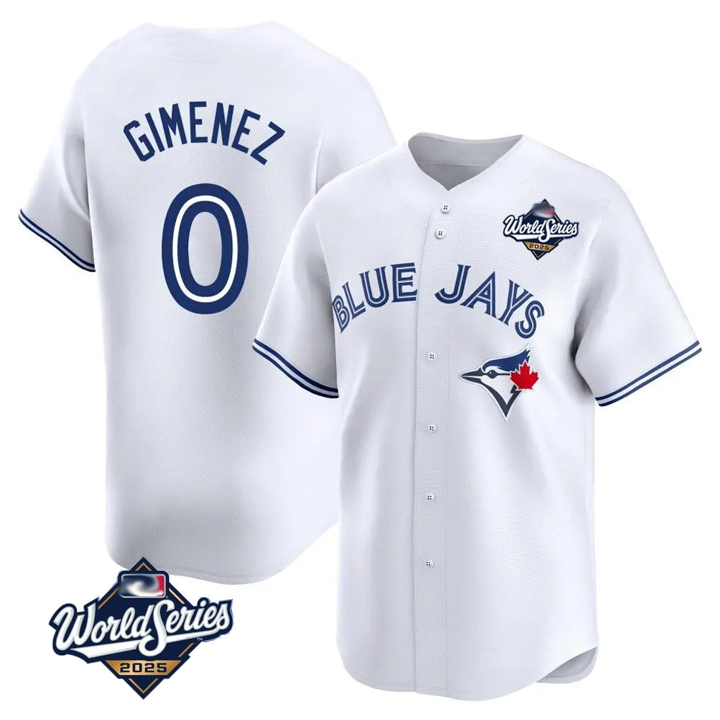 T.Blue Jays #0 Andres Gimenez Player White 2025 World Series Limited Gdoa Stitched Jerseys