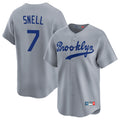 LA.Dodgers #7 Blake Snell Player Gray Game Limited Home Gdoa Stitched Jerseys