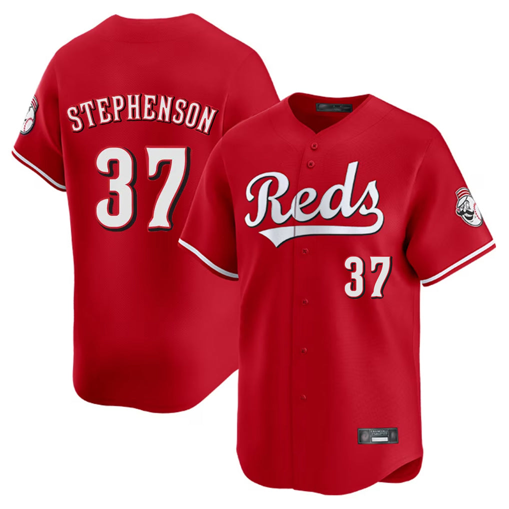 C.Reds #37 Tyler Stephenson Player Red Home Limited Gdoa Stitched Jerseys