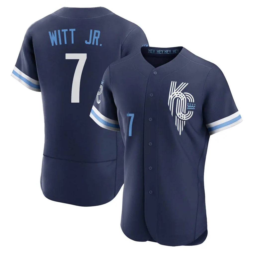 KC.Royals #7 Bobby Witt Jr. Player Navy City Connect Limited Elite Home Gdoa Stitched Jerseys
