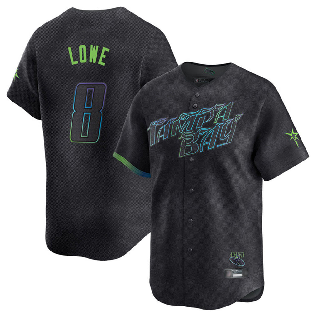 T.Bay Rays #8 Brandon Lowe Player Black City Connect Home Limited Gdoa Stitched Jerseys
