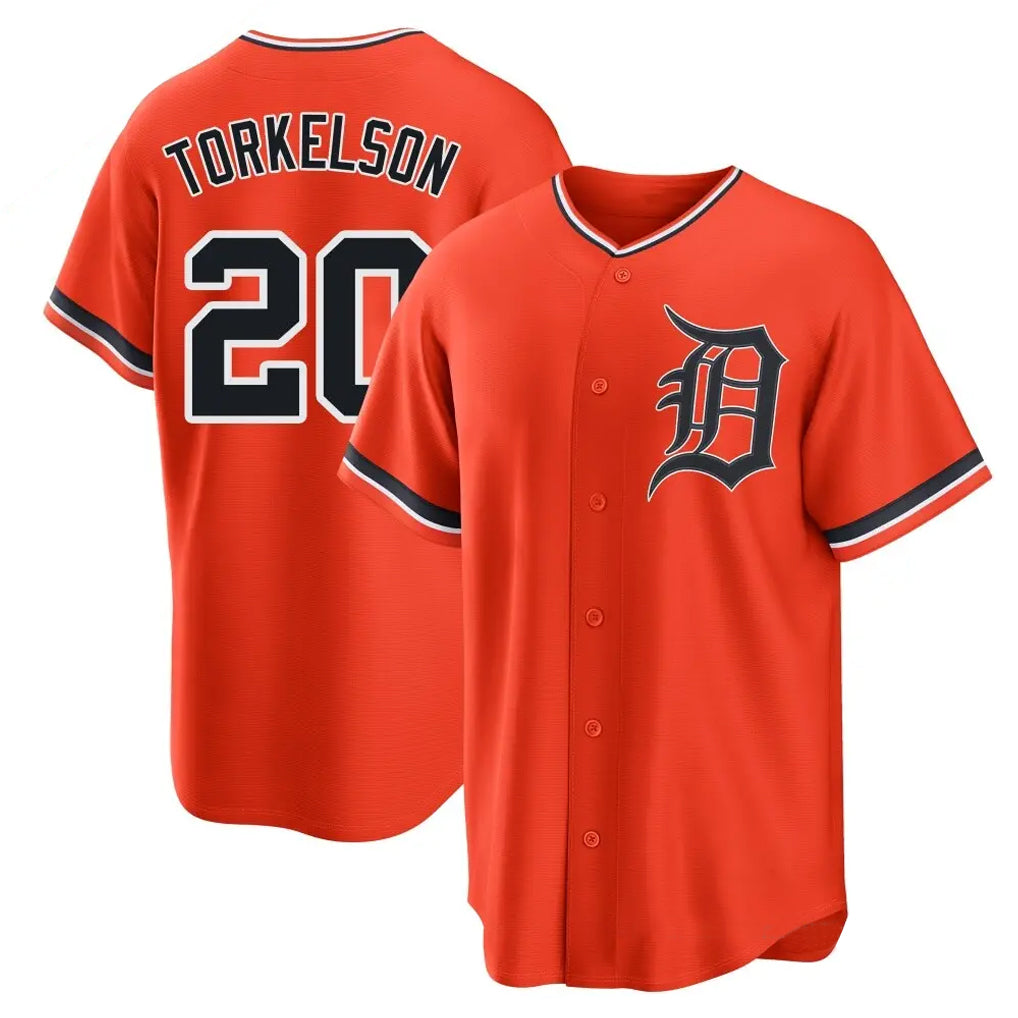 D.Tigers #20 Spencer Torkelson Player Orange Home Game Gdoa Stitched Jerseys