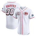 C.Reds #30 Ken Griffey Player White Speedway Classic Limited Elite Home Gdoa Stitched Jerseys