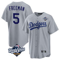 LA.Dodgers #5 Freddie Freeman Player Gray World Series Game Gdoa Stitched Jerseys