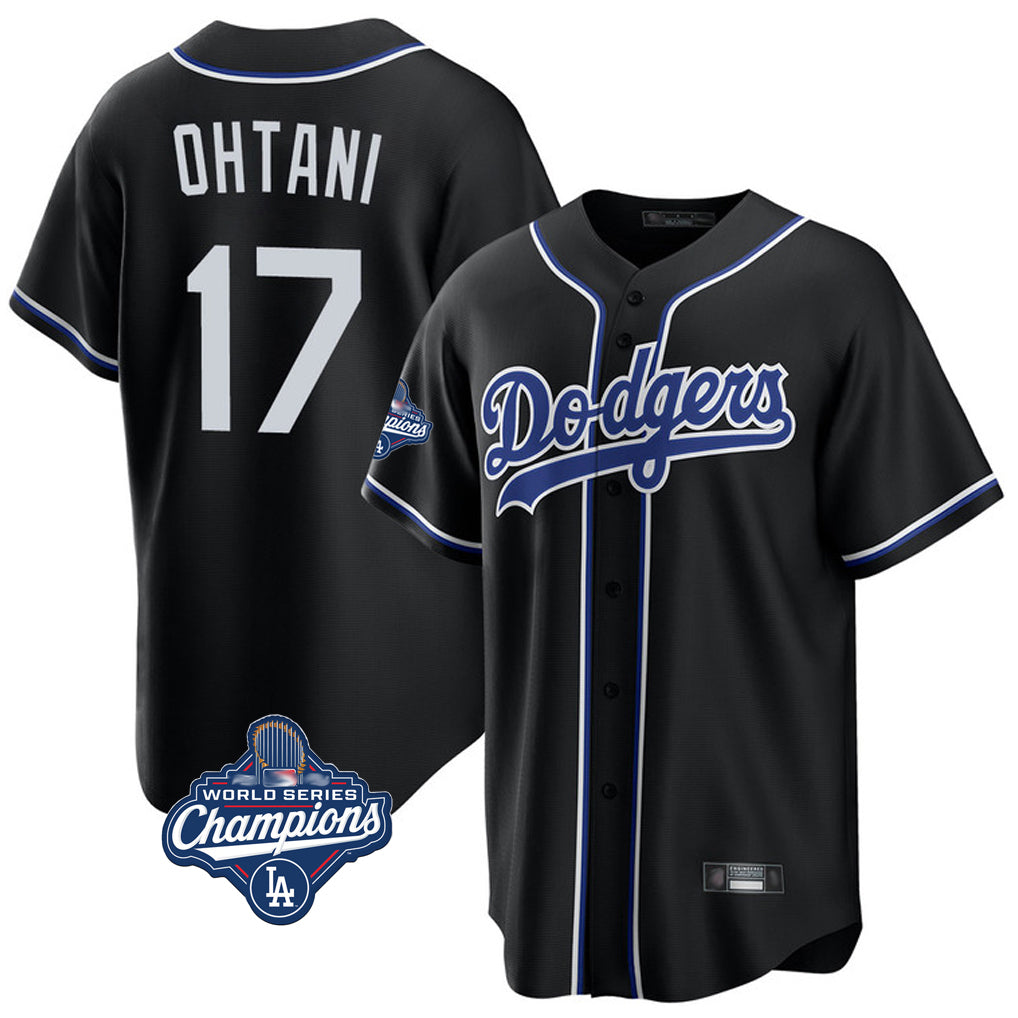 LA.Dodgers #17 Shohei Ohtani Player Black World Series Meet Carbon Limited Home Gdoa Stitched Jerseys