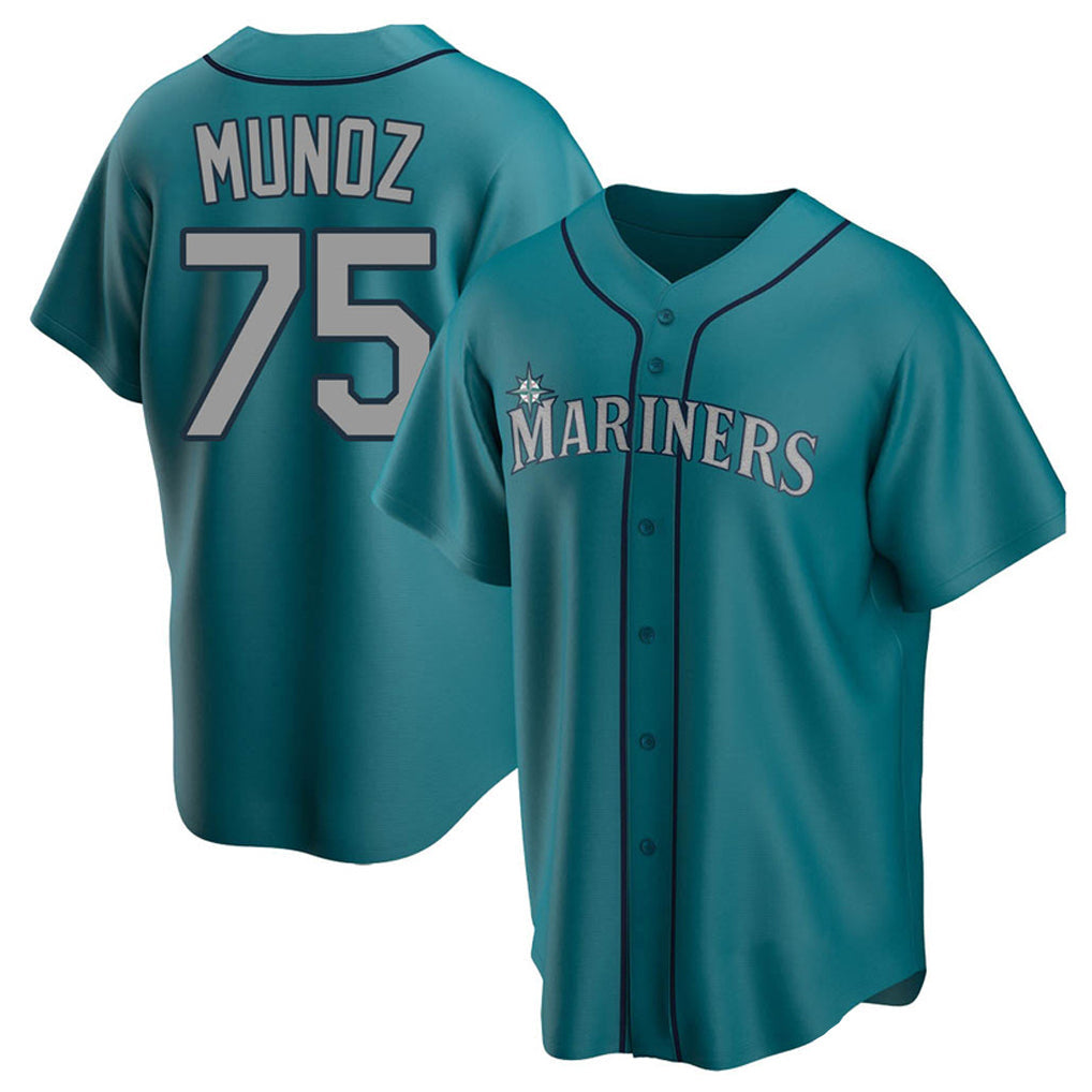 S.Mariners #75 Andres Munoz Player Teal Home Game Gdoa Stitched Jerseys