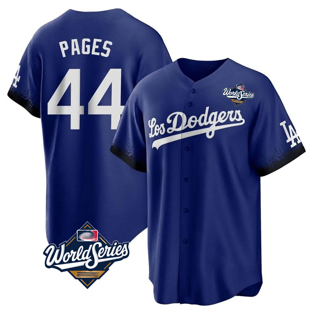 LA.Dodgers #44 Andy Pages Player Royal World Series City Connect Home Game Gdoa Stitched Jerseys