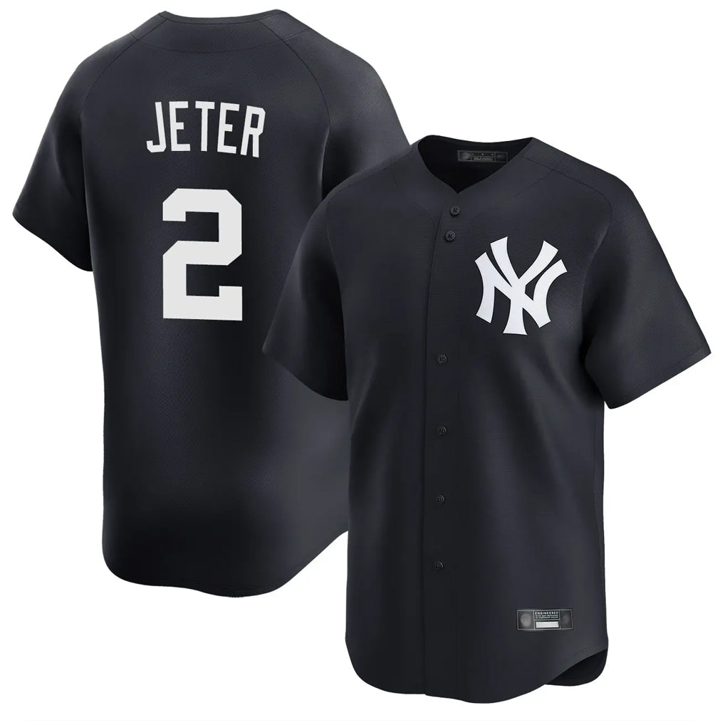 NY.Yankees #2 Derek Jeter Player Navy Limited Home Stitched Jerseys
