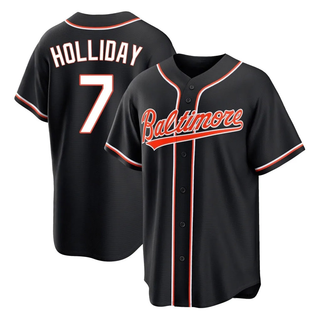 B.Orioles #7 Jackson Holliday Player Black Out Home Game Gdoa Stitched Jerseys