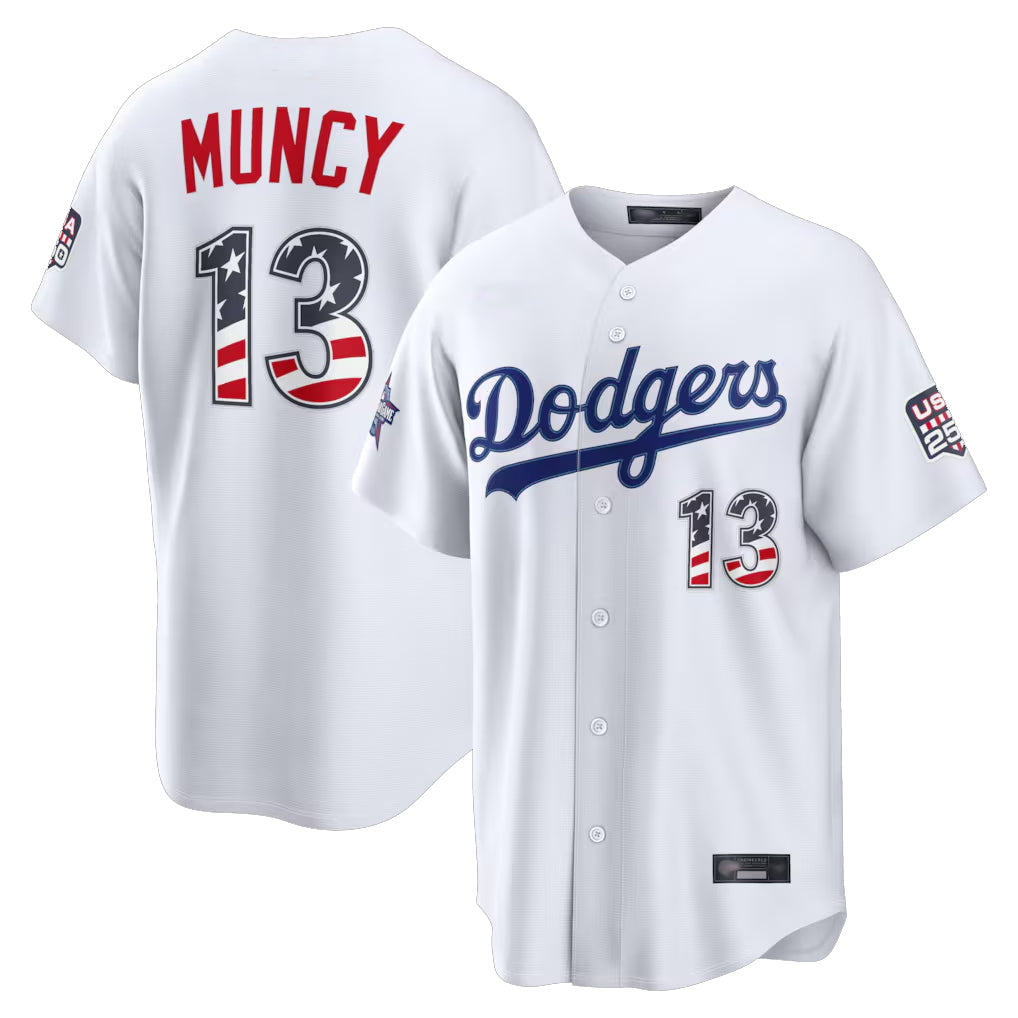 LA.Dodgers #13 Max Muncy Player White 2026 All-Star Edition Stars & Stripes Home Game Gdoa250Ys Stitched Jerseys