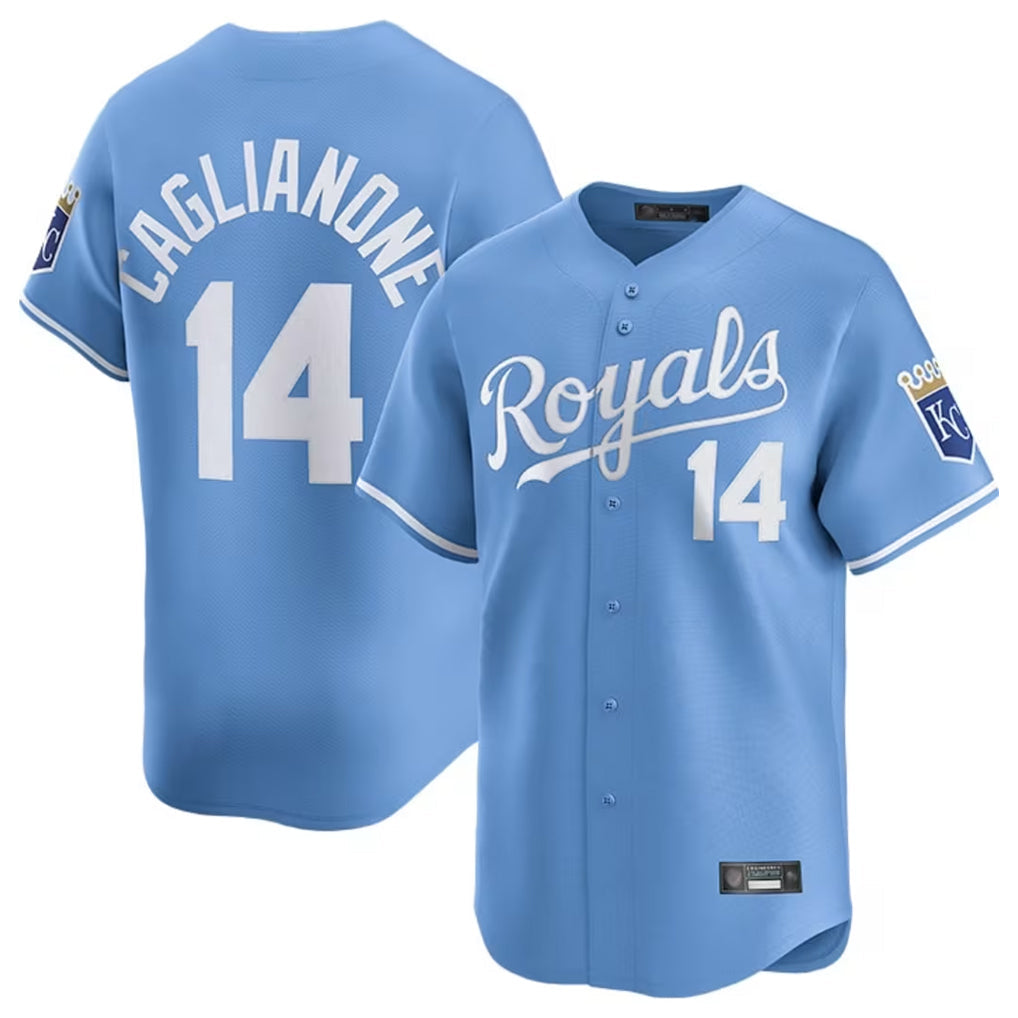 KC.Royals #14 Jac Caglianone Player Light Blue Alt Limited Home Gdoa Stitched Jerseys