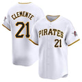 P.Pirates #21 Roberto Clemente Player White Home Limited Gdoa Stitched Jerseys