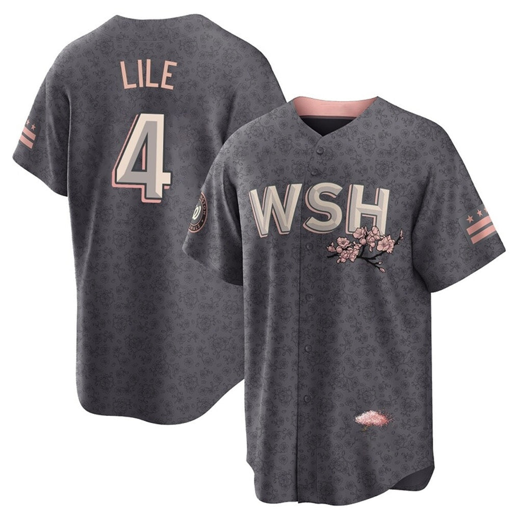 W.Nationals #4 Daylen Lile Player Charcoal City Connect Limited Stitched  Jerseys