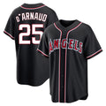LA.Angels #25 Travis d'Arnaud Player Black Fashion Out Home Game Gdoa Stitched Jerseys