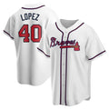 A.Braves #40 Reynaldo Lopez player White Replica Home Stitched Jerseys