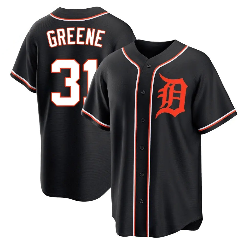 D.Tigers #31 Riley Greene Player Black Fashion Out Home Game Gdoa Stitched Jerseys