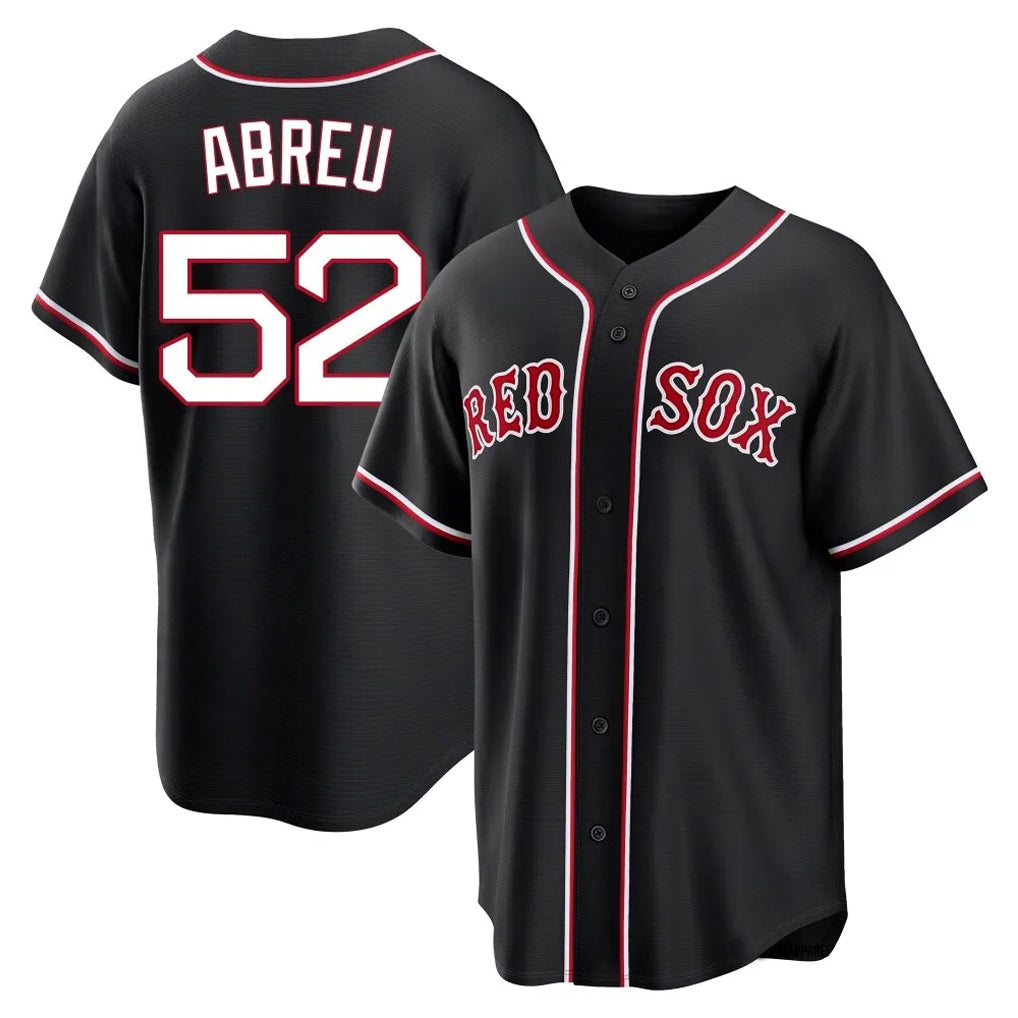 B.Red Sox #52 Wilyer Abreu Player Black Out Home Game Gdoa Stitched Jerseys