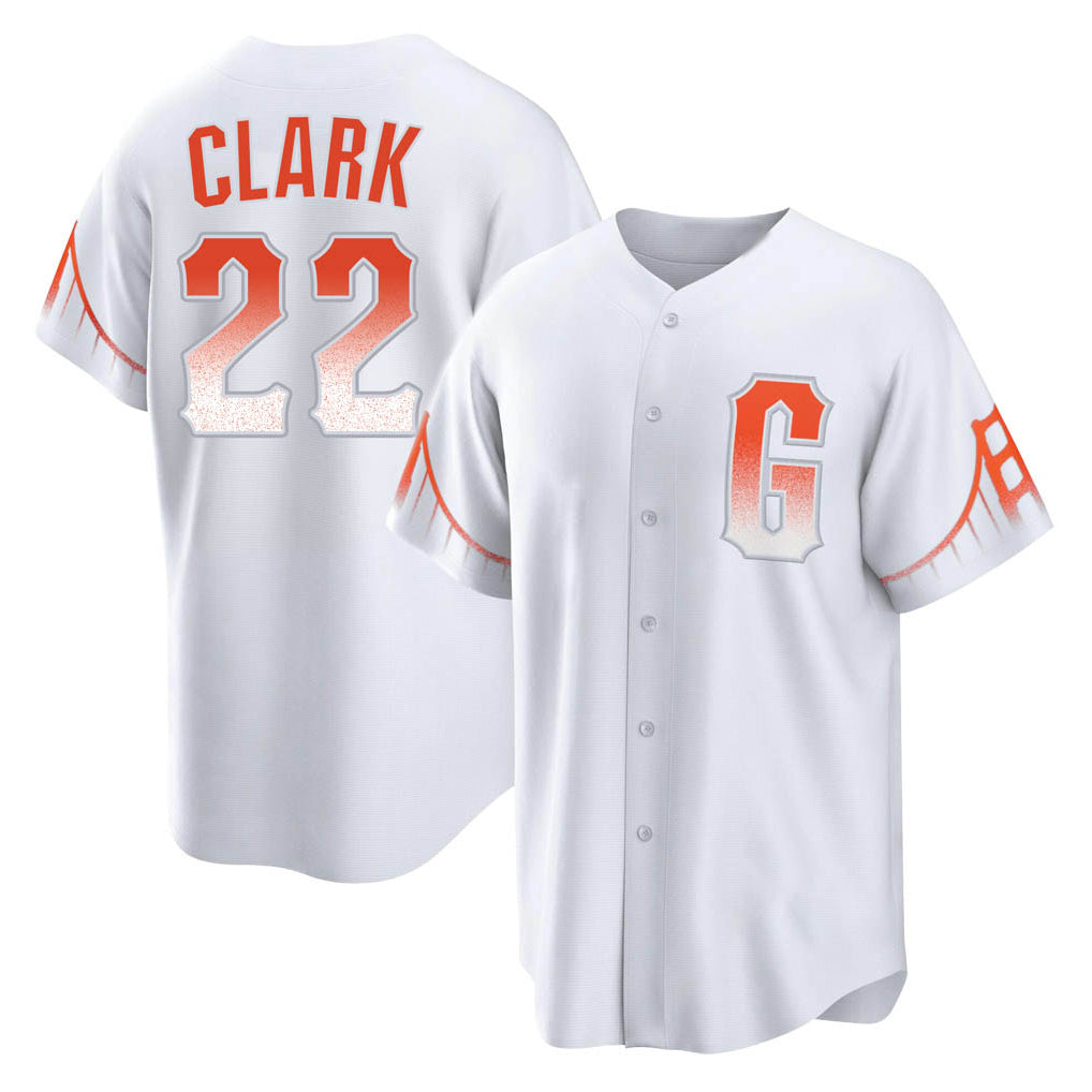 SF.Giants #22 Will Clark Player White City Connect Home Game Gdoa Stitched Jerseys