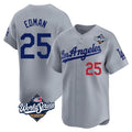 LA.Dodgers #25 Tommy Edman Player Gray World Series Limited Home Gdoa Stitched Jerseys