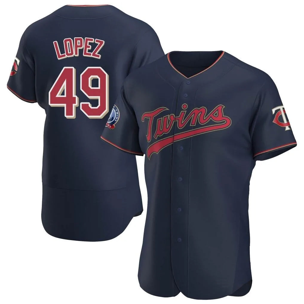 M.Twins #49 Pablo Lopez Player Navy 60th Home Limited Elite Gdoa Stitched Jerseys