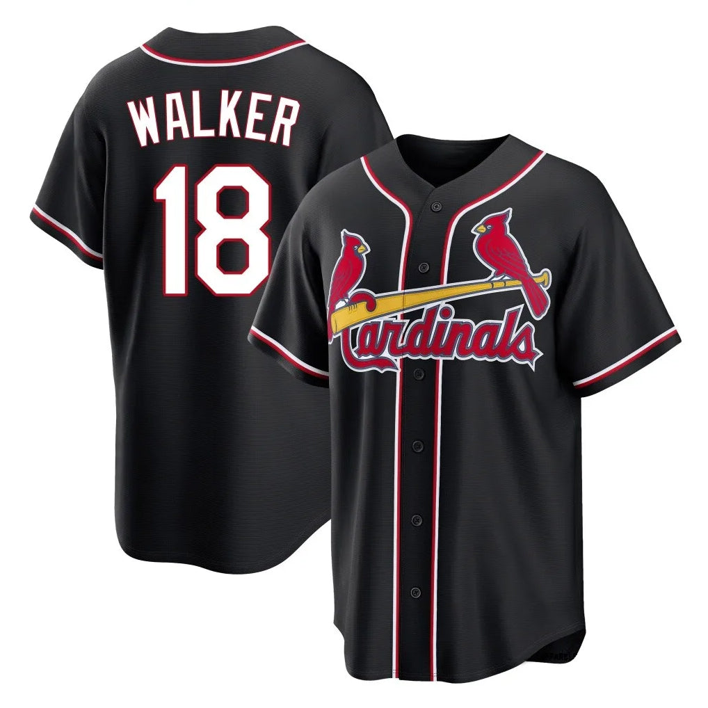 St. Louis Cardinals #18 Jordan Walker Player Black Carbon Fashio Game Gdoa Stitched Jerseys