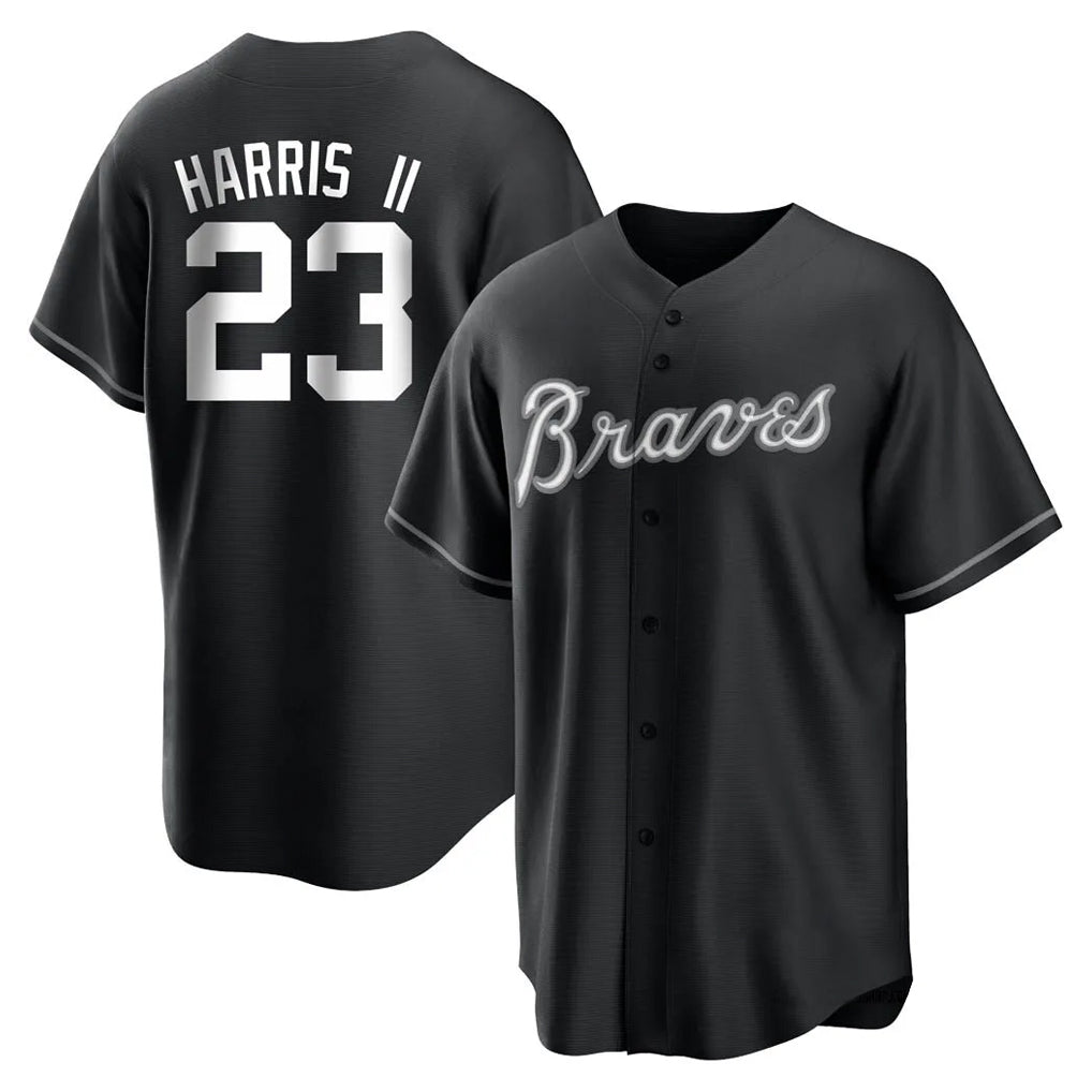 A.Braves #23 Michael Harris II Player Black Home Game Gdoa Stitched Jerseys