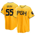 P.Pirates #55 Jason Delay Player Gold City Connect Home Game Stitched Jerseys