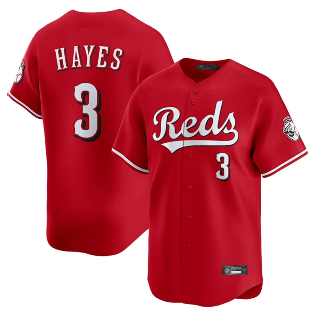 C.Reds #3 Ke'Bryan Hayes Player Red Home Limited Gdoa Stitched Jerseys