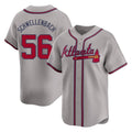 A.Braves #56 Spencer Schwellenbach Player Gray Limited Home Game Gdoa Stitched Jerseys