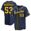 M.Brewers #53 Brandon Woodruff Player Navy Home Stadium Game Gdoa Stitched Jerseys