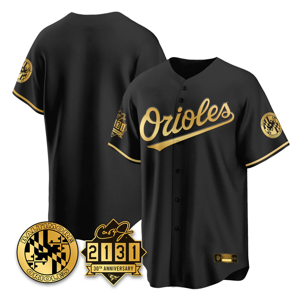 B.Orioles ## Orioles Blank Player Black Gold 30th Anniversary of 2131 Home Game Gdoa Stitched Jerseys