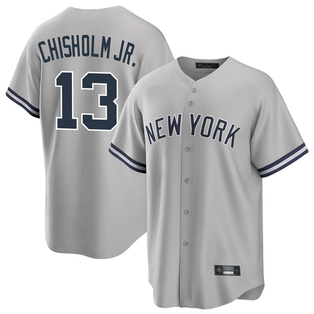 NY.Yankees #13 Jazz Chisholm Jr Player Gray Road Game Gdoa Stitched Jerseys
