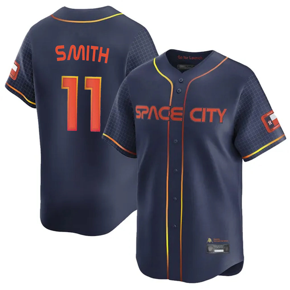 H.Astros #11 Cam Smith Player Navy City Connect Home Limited Gdoa Stitched Jerseys