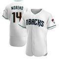 A.Diamondbacks #14 Gabriel Moreno Player White Teal Alternate Stitched Jerseys