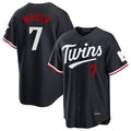 M.Twins #7 Joe Mauer Player Navy Home Game Gdoa Stitched Jerseys