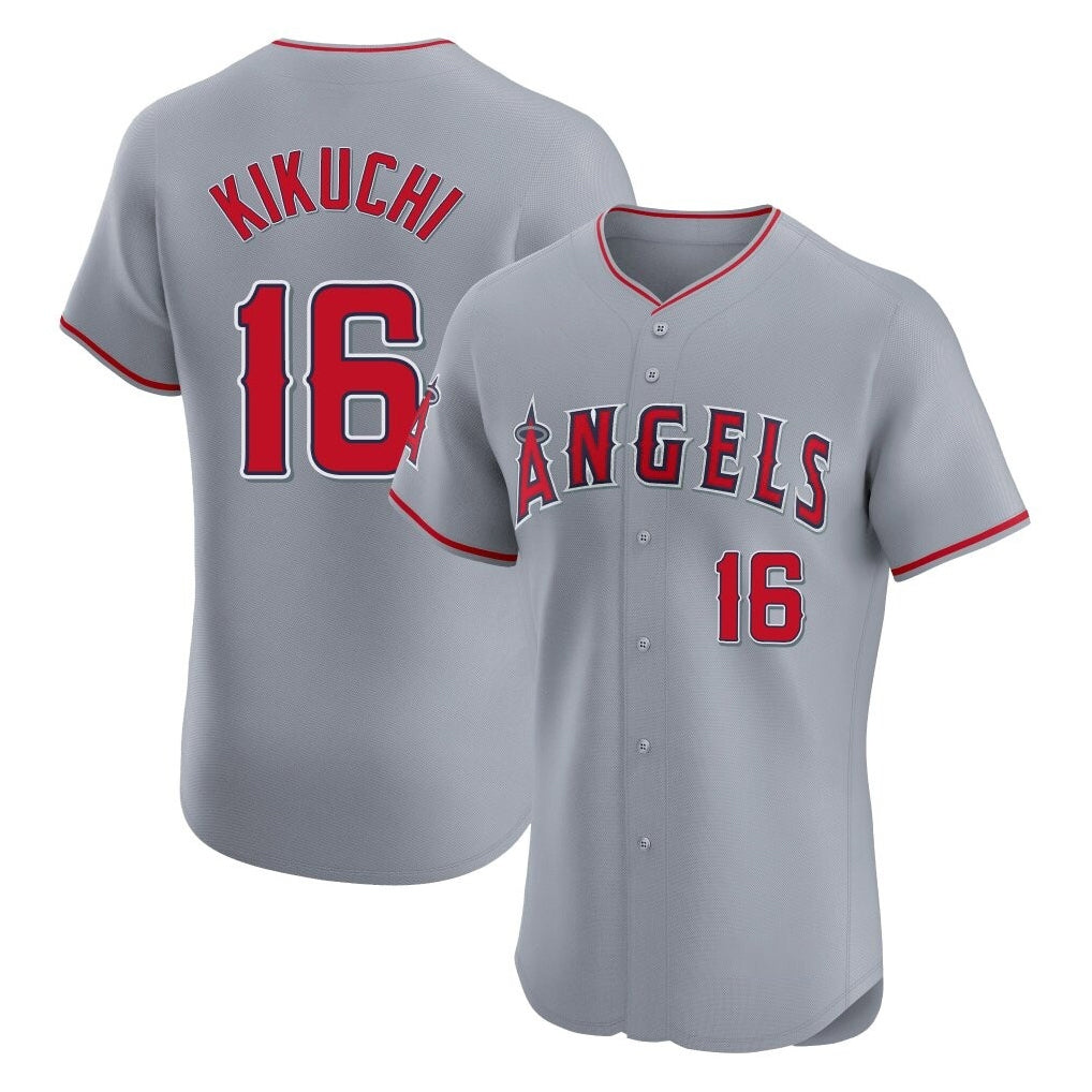 LA.Angels #16 Yusei Kikuchi Player Gray Home Limited Elite Gdoa Stitched Jerseys