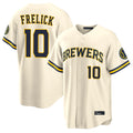 M.Brewers #10 Sal Frelick Player Cream Home Limited Gdoa Stitched Jerseys