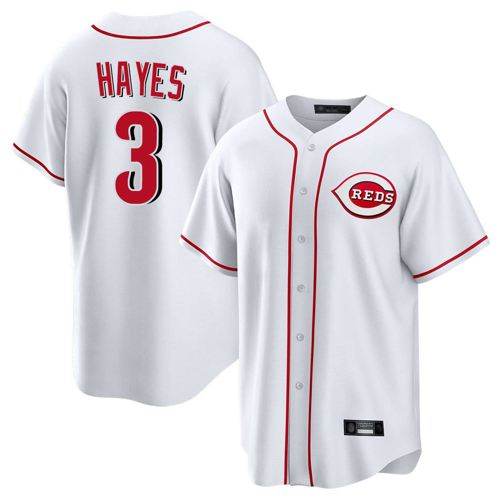 C.Reds #3 Ke'Bryan Hayes Player White Game Home Gdoa Stitched Jerseys