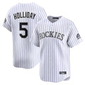 C.Rockies #5 Matt Holliday Player White Limited Home Gdoa Stitched Jerseys