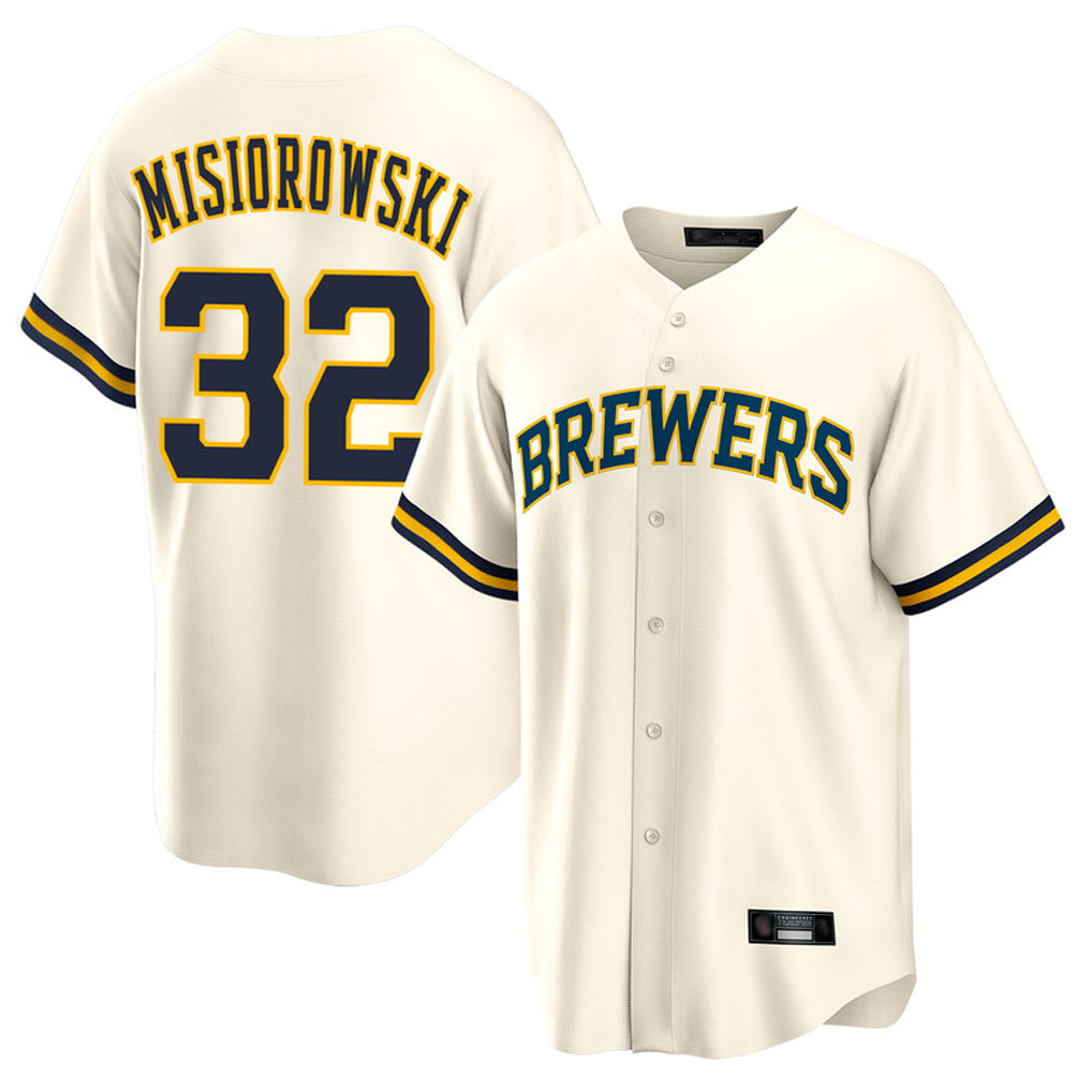 M.Brewers #32 Jacob Misiorowski Player Cream Home Game Gdoa Stitched Jerseys