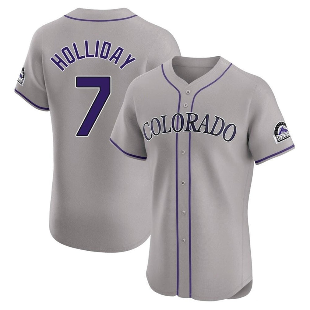 C.Rockies #7 Matt Holliday Player Gray Limited Elite Home Gdoa Stitched Jerseys