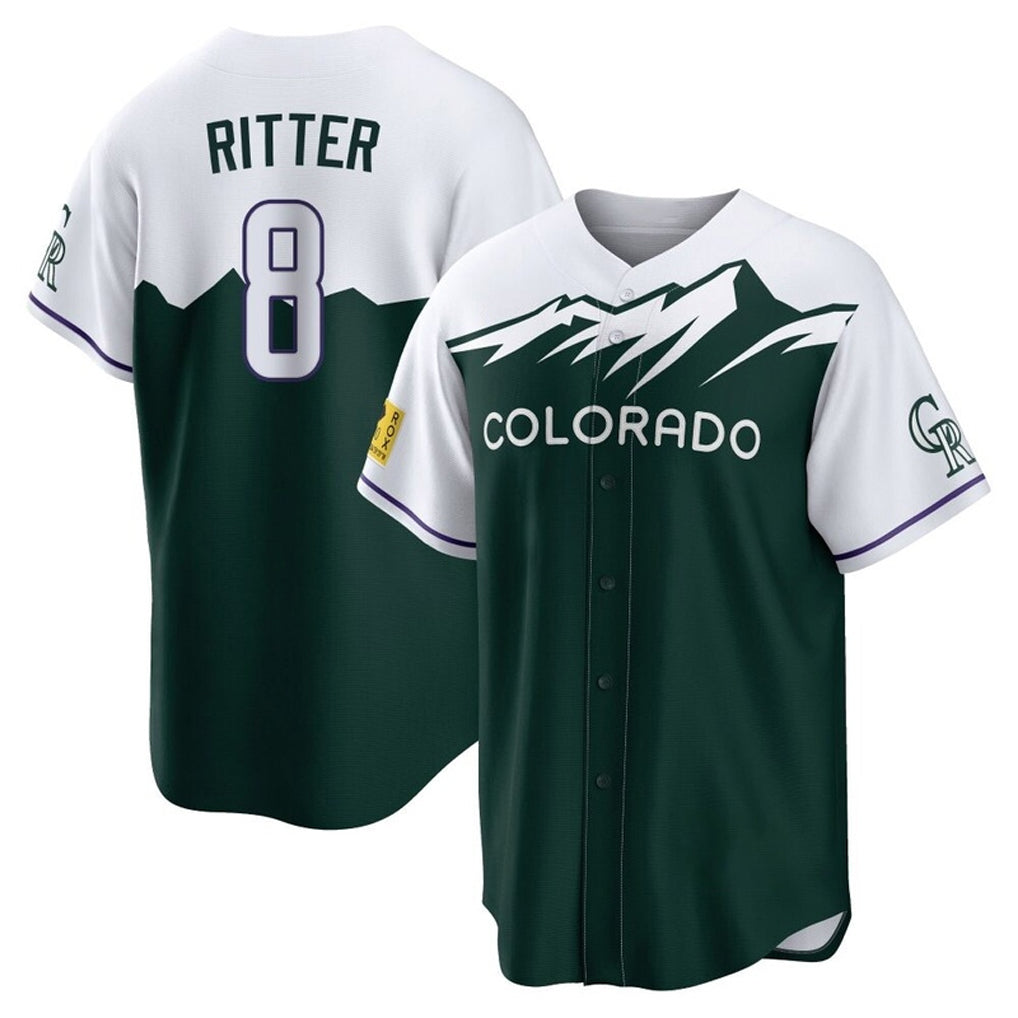 C.Rockies #8 Ryan Ritter Player Green City Connect Home Game Gdoa Stitched Jerseys