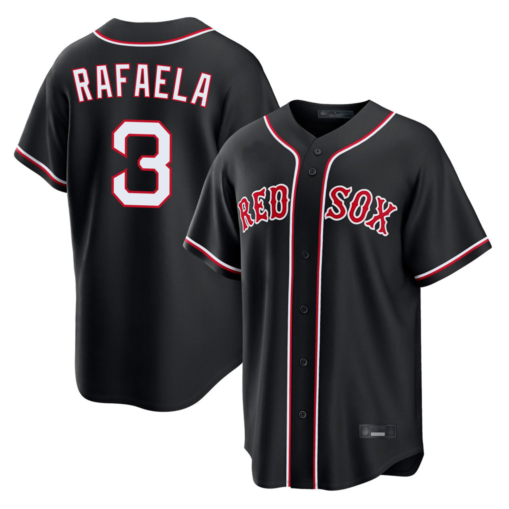 B.Red Sox #3 Ceddanne Rafaela Player Black Out Home Game Gdoa Stitched Jerseys