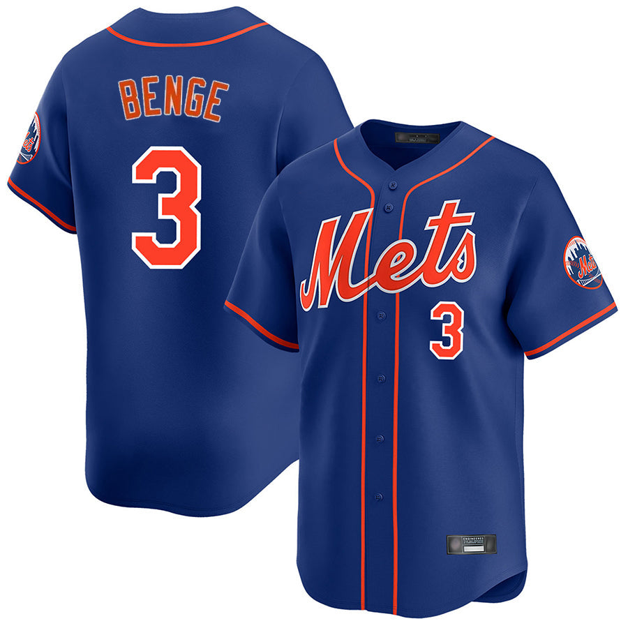 NY.Mets #3 Carson Benge Player Royal Home Limited Stitched Jerseys