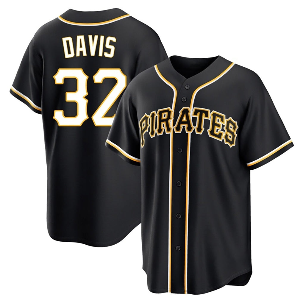 P.Pirates #32 Henry Davis Player Black Fashion Out Home Game Stitched Jerseys