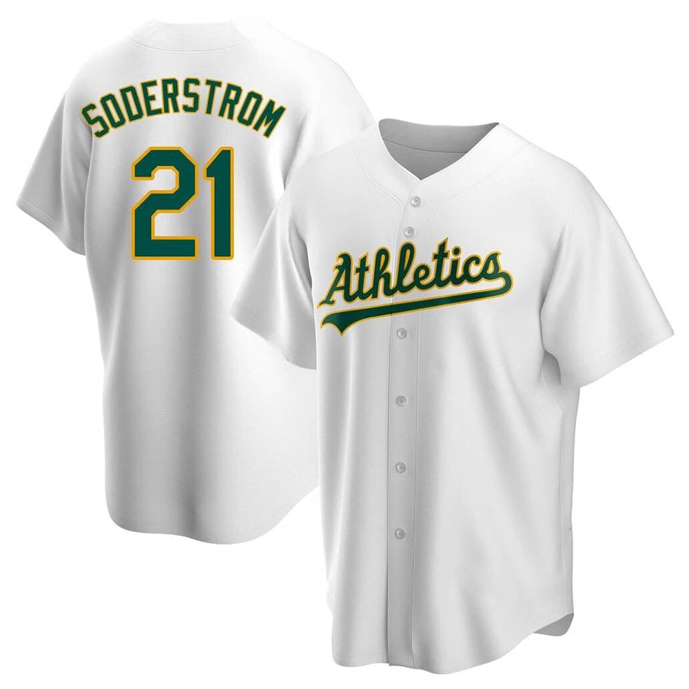 Athletics #21 Tyler Soderstrom player White Replica Home Stitched Jersey