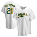 Athletics #21 Tyler Soderstrom player White Replica Home Stitched Jersey