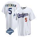 LA.Dodgers #5 Freddie Freeman Player Gold White World Series Meet 2026 Collection Stadium Limited Gdoa Stitched Jerseys