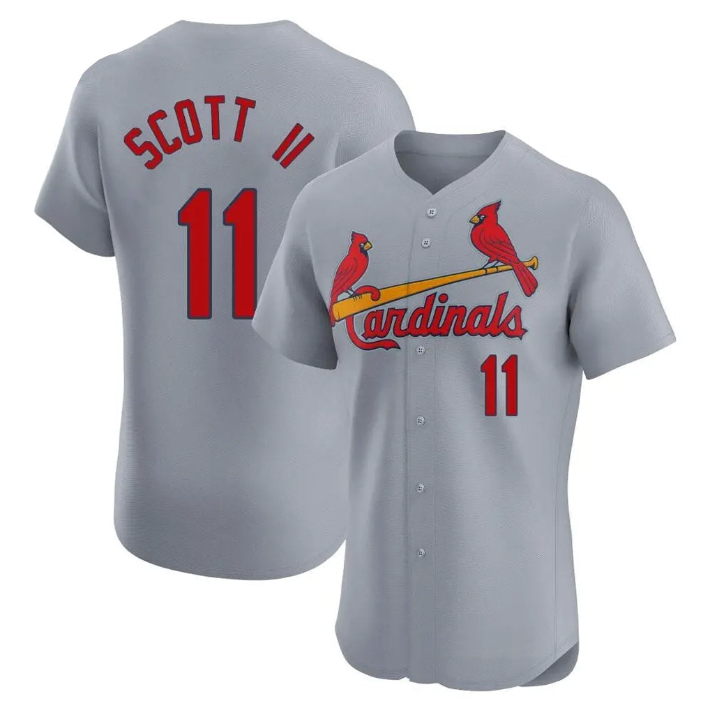 St. Louis Cardinals #11 Victor Scott II Player Gray Home Limited Elite Gdoa Stitched Jerseys